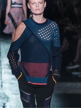 PRABAL GURUNG Runway Cut Out Knit Sweater Game Day Autumn Statement size S